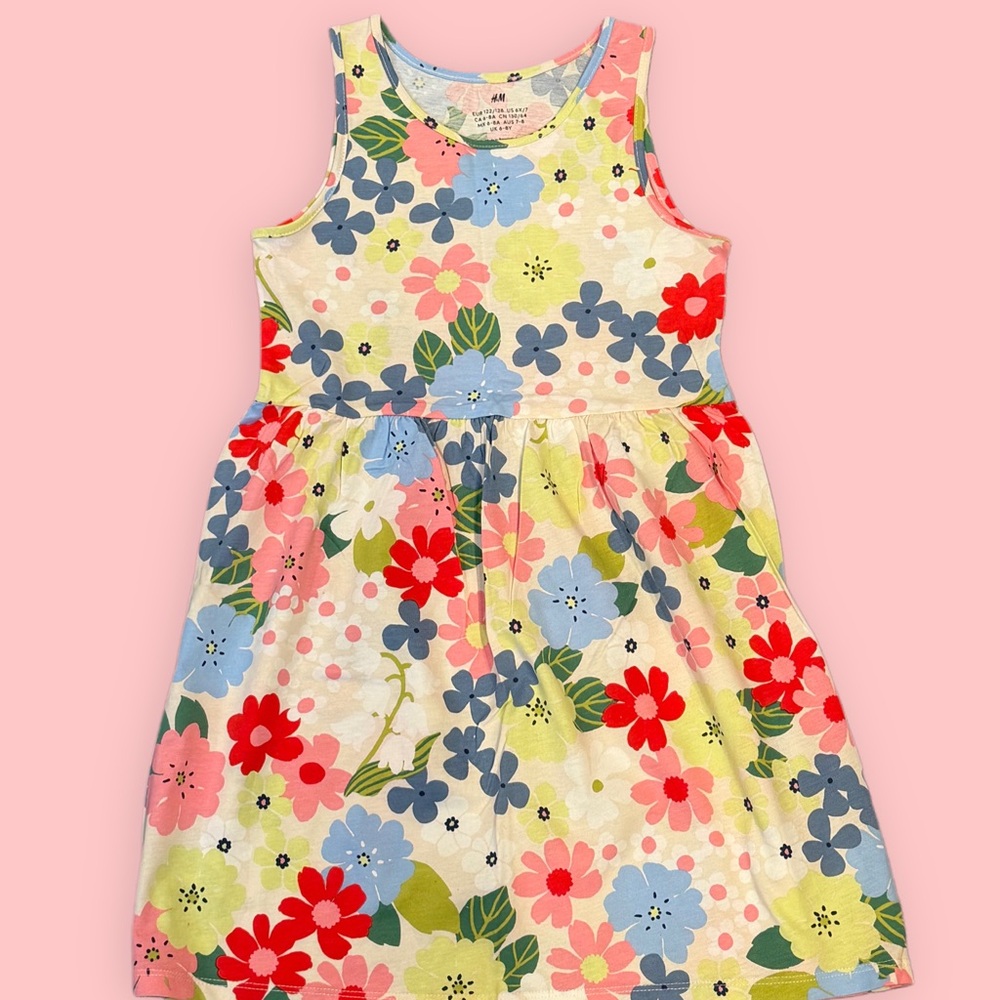 H&M Girls Floral Tank Dress - Red, Blue, Pink, Yellow, Green